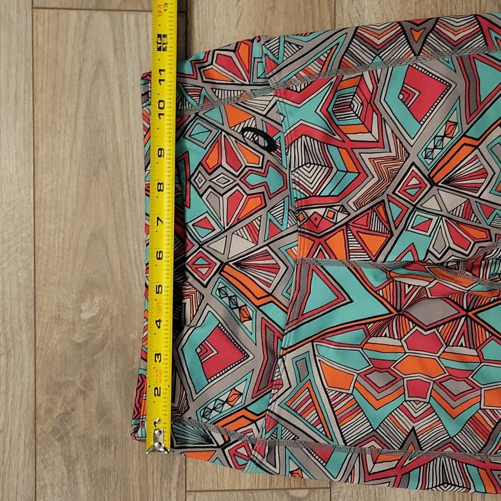 ASICS Leggings Geometric green, Peach, Pink design size SMALL - Picture 6 of 8